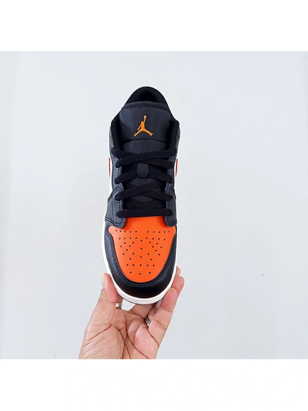 Nike Air Jordan 1 low Starfish Black Orange  White Sneakers 6Y/ 7.5 Women